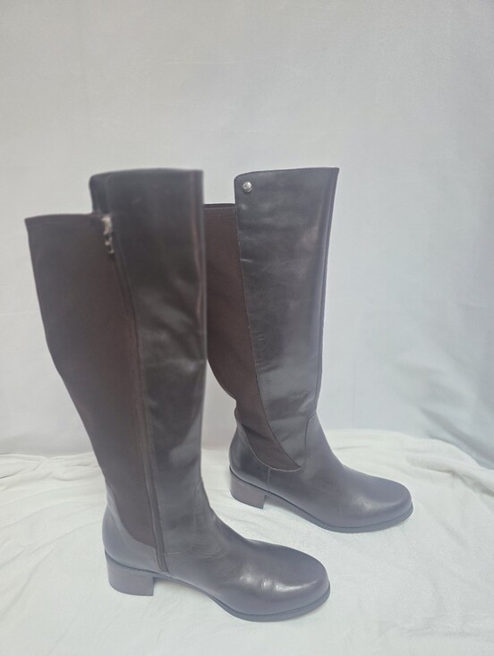 Marc Fisher Shoes - Marc Fisher Women's Brown Leather Knee High Boots Size 8.5W Wide